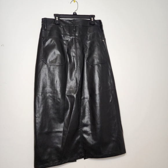 Rag and bone Sid Faux Leather Midi Skirt in Black Size 27 - Picture 4 of 8